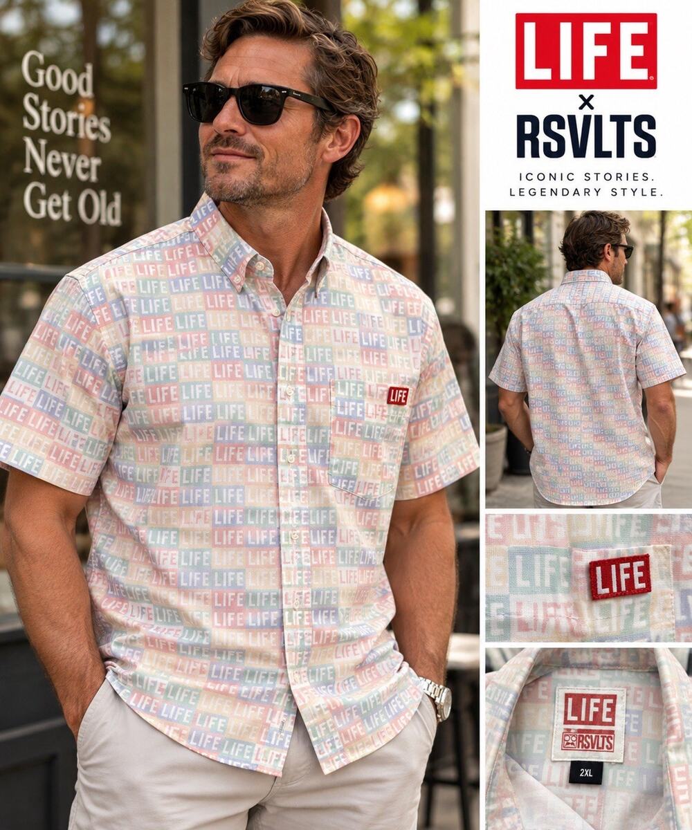 Life Magazine Life Repeats RSVLTS Collection Hawaiian Shirt Logo AOP 2XL POP Art